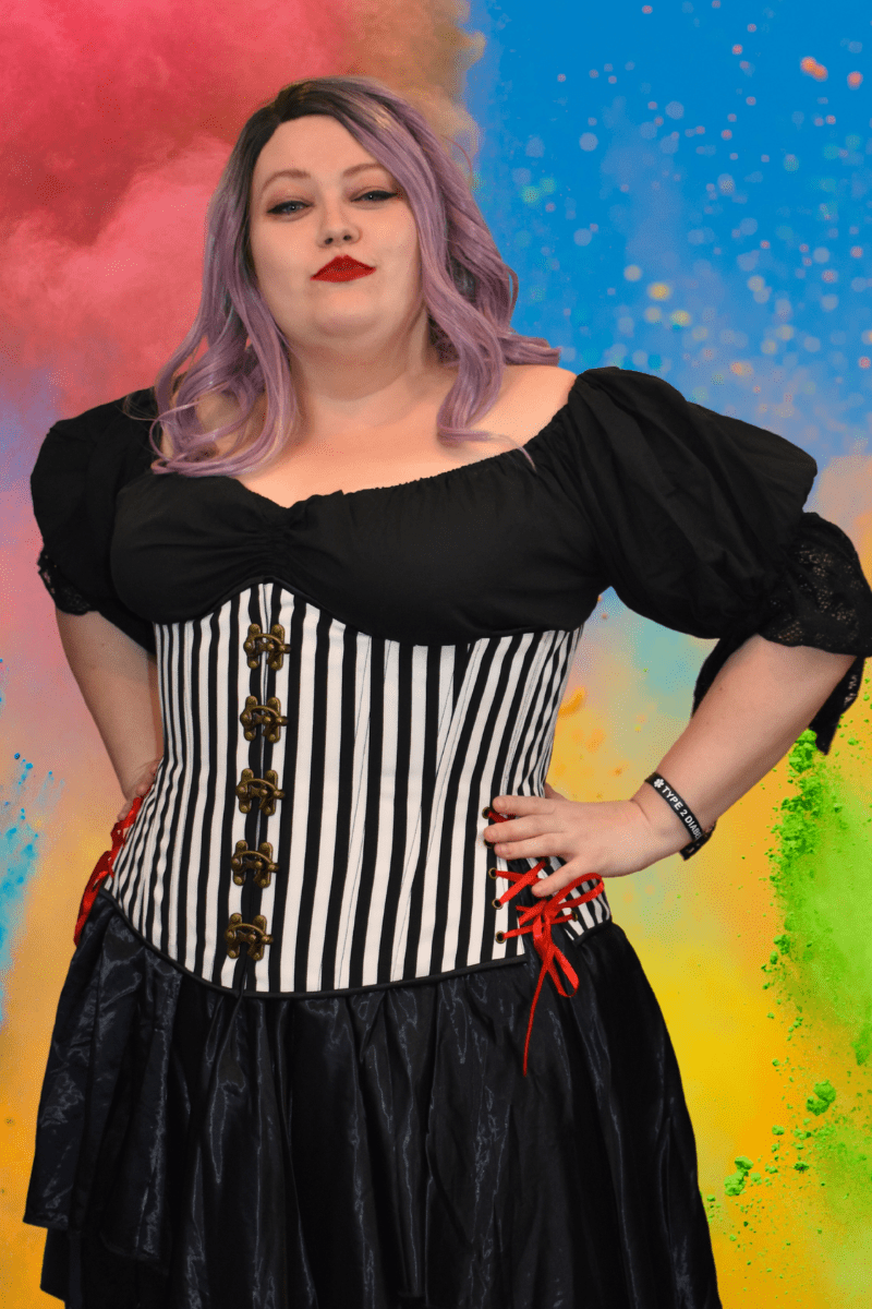 Black and White Stripe Corset | 100% Brand New High Quality