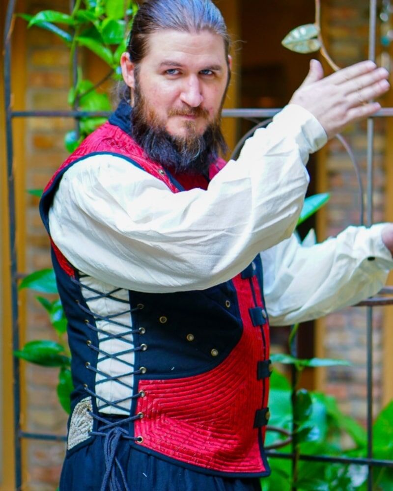 Quilted Brocade Vest w/ side lacing | 100% brand new high