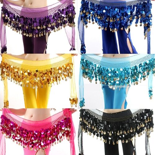 Women Colorful Belly Dancer Costume Stage & Dance Wear Hip Scarf