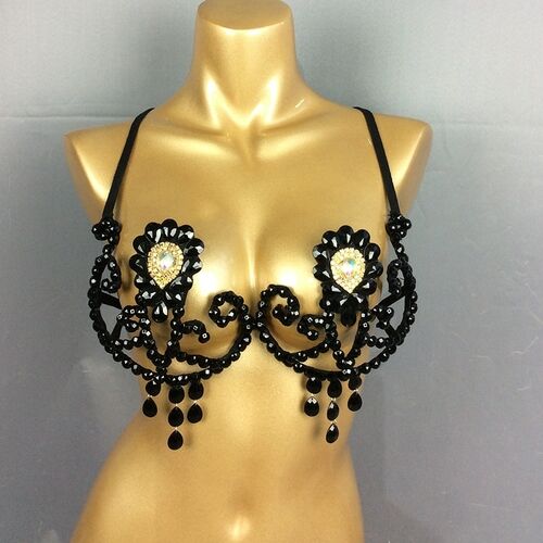 New Arrival Sexy Samba Carnival For Women Wire Bra & Belt Crystal Stones  Samba Suit Outfit Free Shipping C033