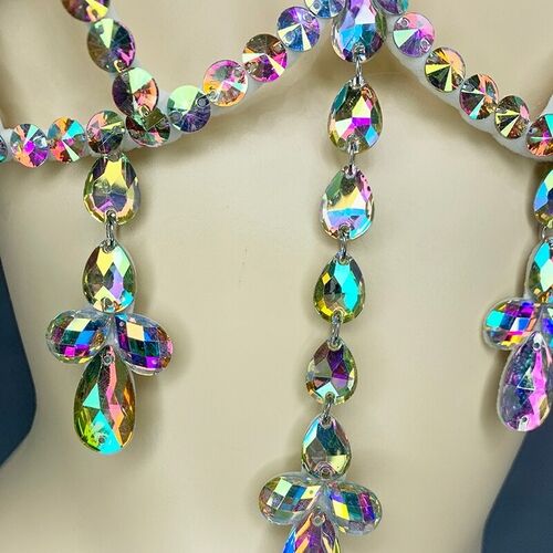 Wire bra with large gems rhinestone cleavage display samba costume carnival  bra